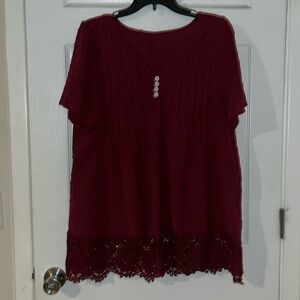 Cute burgundy top from SHEIN 1X
